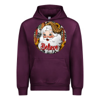 Mauve Wine believe Santa Claus Christmas Urban Hoodie - Jasminsmagicworld