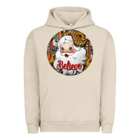 Pigment French Oak believe Santa Claus Christmas Urban Hoodie - Jasminsmagicworld