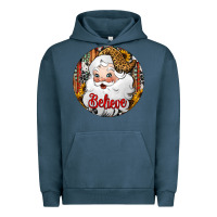 Pigment Midnight Navy believe Santa Claus Christmas Urban Hoodie - Jasminsmagicworld