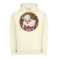 Pigment Pistachio believe Santa Claus Christmas Urban Hoodie - Jasminsmagicworld