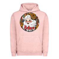 Pigment Salmon believe Santa Claus Christmas Urban Hoodie - Jasminsmagicworld
