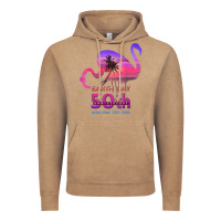 Vintage Coffee earth day 50th anniversary pink flamingos sunset silhouette Vintage Hoodie - linhVisuals