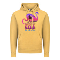 Vintage Mustard earth day 50th anniversary pink flamingos sunset silhouette Vintage Hoodie - linhVisuals