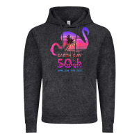 Vintage Black earth day 50th anniversary pink flamingos sunset silhouette Vintage Hoodie - linhVisuals