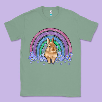 Bunny Rainbow Classic Tee Designed By Artiststas