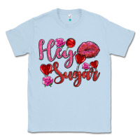 Dusty Blue hey sugar with lips and candies olivia Classic Tee - OliviaCreatesArt