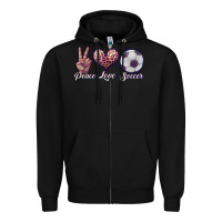 Black peace love soccer Zipper Hoodie - JahusDesignShop