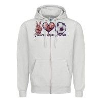 Dove Grey peace love soccer Zipper Hoodie - JahusDesignShop