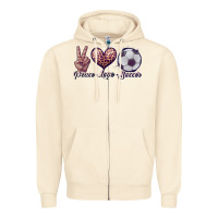 Sandshell peace love soccer Zipper Hoodie - JahusDesignShop