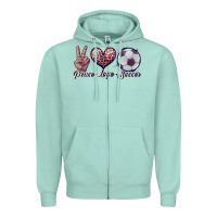 Seafoam peace love soccer Zipper Hoodie - JahusDesignShop