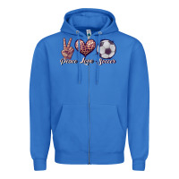 True Royal peace love soccer Zipper Hoodie - JahusDesignShop