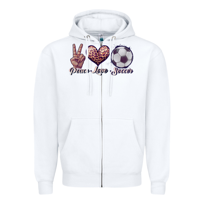 Peace Love Soccer Zipper Hoodie by JahusDesignShop | Teevron