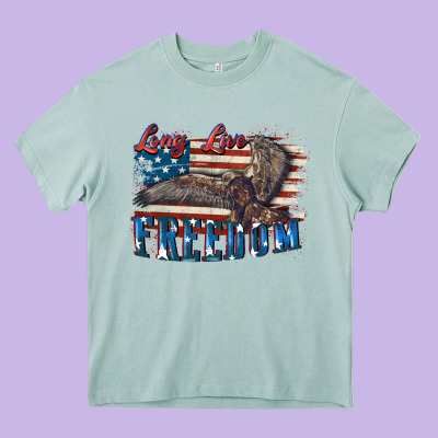 Long Live Freedom 4th Of July Heavy Core Tee Designed By Cowgirlartshop