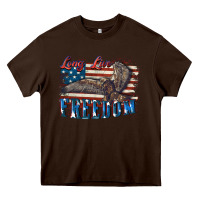 Chocolate Brown Long live freedom 4th of july Heavy Core Tee - CowGirlArtShop