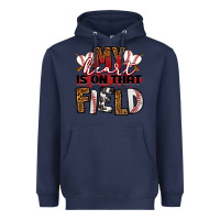 Navy my heart is on that field baseball Heavyweight Hoodie - RanaPortraitStore