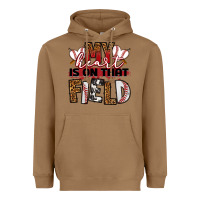 Toasted Coconut my heart is on that field baseball Heavyweight Hoodie - RanaPortraitStore