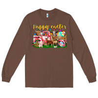 Chestnut Happy Easter Animal Car Long Sleeve Tee - CowhideDigitalArt
