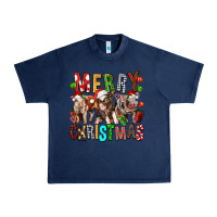 Navy Merry christmas pigs Urban Heavy Tee - FaDigitalArtStudio