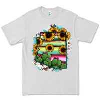 Dove Grey Arizona Map Sunflower Cactus Serape Premium Tee - RanaPortraitStore
