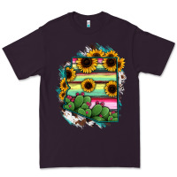 Plum Arizona Map Sunflower Cactus Serape Premium Tee - RanaPortraitStore