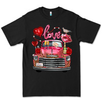 Black Western Valentines Day Truck Love Bird Letter Premium Tee - FaDigitalArtStudio