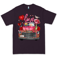 Plum Western Valentines Day Truck Love Bird Letter Premium Tee - FaDigitalArtStudio