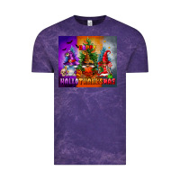 Cloud Purple happy hallothanksmas Vintage Tee - FaDigitalArtStudio