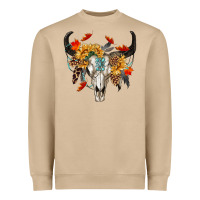 Mushroom Fall Bull Skull Heavyweight Sweatshirt - RanaPortraitStore