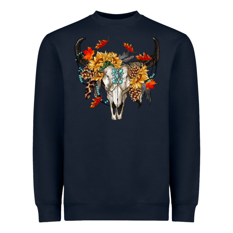 Fall Bull Skull Heavyweight Sweatshirt by RanaPortraitStore | Teevron