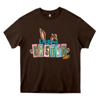 Chocolate Brown Happy Easter Easter Day Heavy Core Tee - CowGirlArtShop