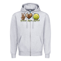 Peace Love Softball Zipper Hoodie | Teevron