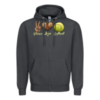 Smoke peace love softball Zipper Hoodie - JahusDesignShop