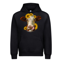 Black hereford cattle sunflowers heifer Urban Hoodie - Jasminsmagicworld