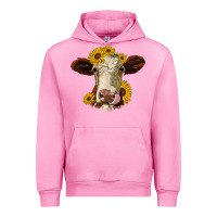 Fuchsia Pink hereford cattle sunflowers heifer Urban Hoodie - Jasminsmagicworld