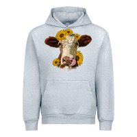 Heather Grey hereford cattle sunflowers heifer Urban Hoodie - Jasminsmagicworld