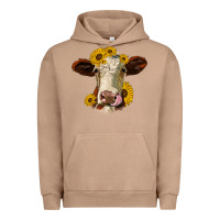 Pigment Burro hereford cattle sunflowers heifer Urban Hoodie - Jasminsmagicworld