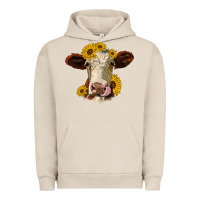 Pigment French Oak hereford cattle sunflowers heifer Urban Hoodie - Jasminsmagicworld