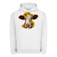 Pigment Lunar Rock hereford cattle sunflowers heifer Urban Hoodie - Jasminsmagicworld
