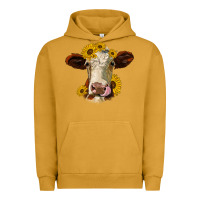 Pigment Peanut Butter hereford cattle sunflowers heifer Urban Hoodie - Jasminsmagicworld