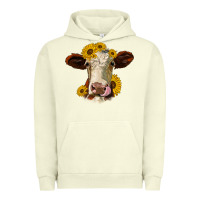 Pigment Pistachio hereford cattle sunflowers heifer Urban Hoodie - Jasminsmagicworld