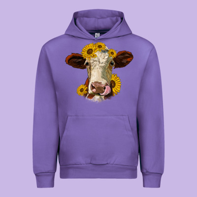 Hereford Cattle Sunflowers Heifer Urban Hoodie Designed By Jasminsmagicworld