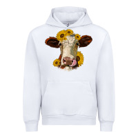 White hereford cattle sunflowers heifer Urban Hoodie - Jasminsmagicworld