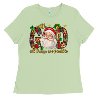 Matcha with god all things are possible with santa claus bbs Ladies Tee - BundleAndBundleShop