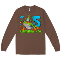 Chestnut Birthday Boy Frog Age 5 Long Sleeve Tee - LillyAllenDesigns