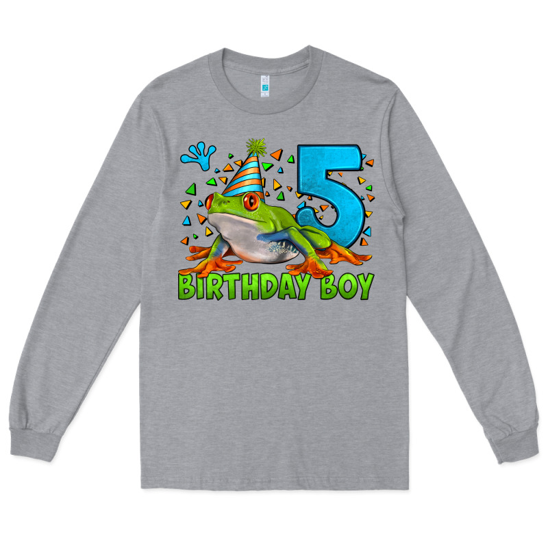 Birthday Boy Frog Age 5 Long Sleeve Tee by LillyAllenDesigns | Teevron