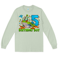 Matcha Birthday Boy Frog Age 5 Long Sleeve Tee - LillyAllenDesigns