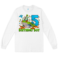 White Birthday Boy Frog Age 5 Long Sleeve Tee - LillyAllenDesigns