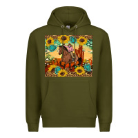 Army Green cowgirl Premium Hoodie - Artiststas