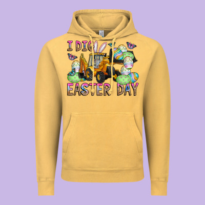 I Dig Easter Day Vintage Hoodie Designed By Cowhidedigitalart