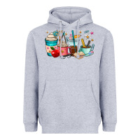 Heather Grey teacher coffee cups Heavyweight Hoodie - RanaPortraitStore